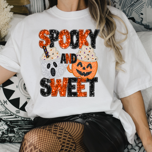 Spooky and Sweet (Faux Sequin and Embroidery) Full Color DTF Transfer