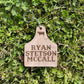 Wooden Cow Tag Bag Tag