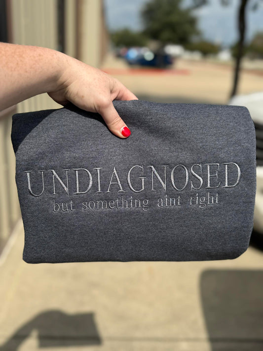 Undiagnosed But Something Ain't Right Embroidered Sweatshirt/T-Shirt