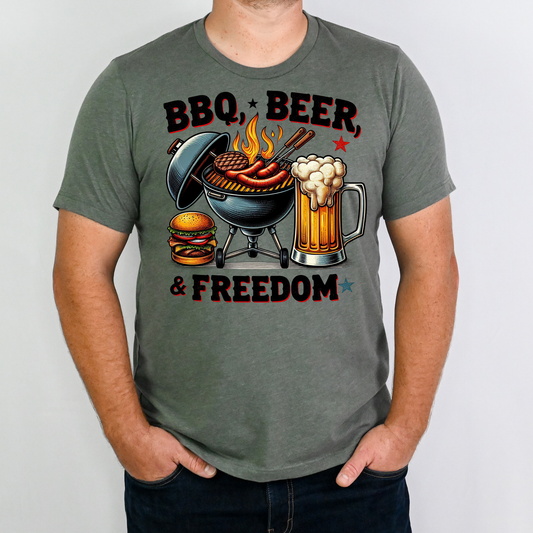 BBQ, Beer & Freedom Full Color DTF Transfer
