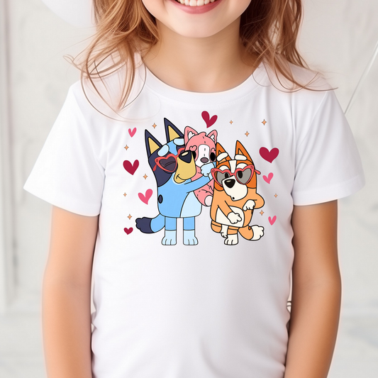 Valentine Bluey Full Color DTF Transfer