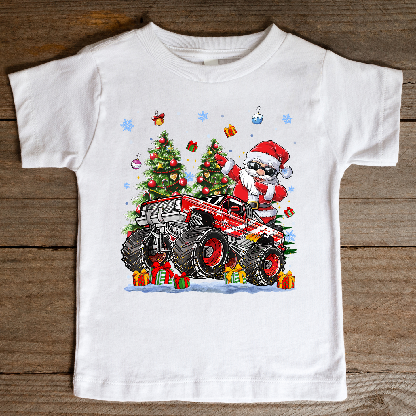 Monster Truck Dabbing Santa Full Color DTF Transfers