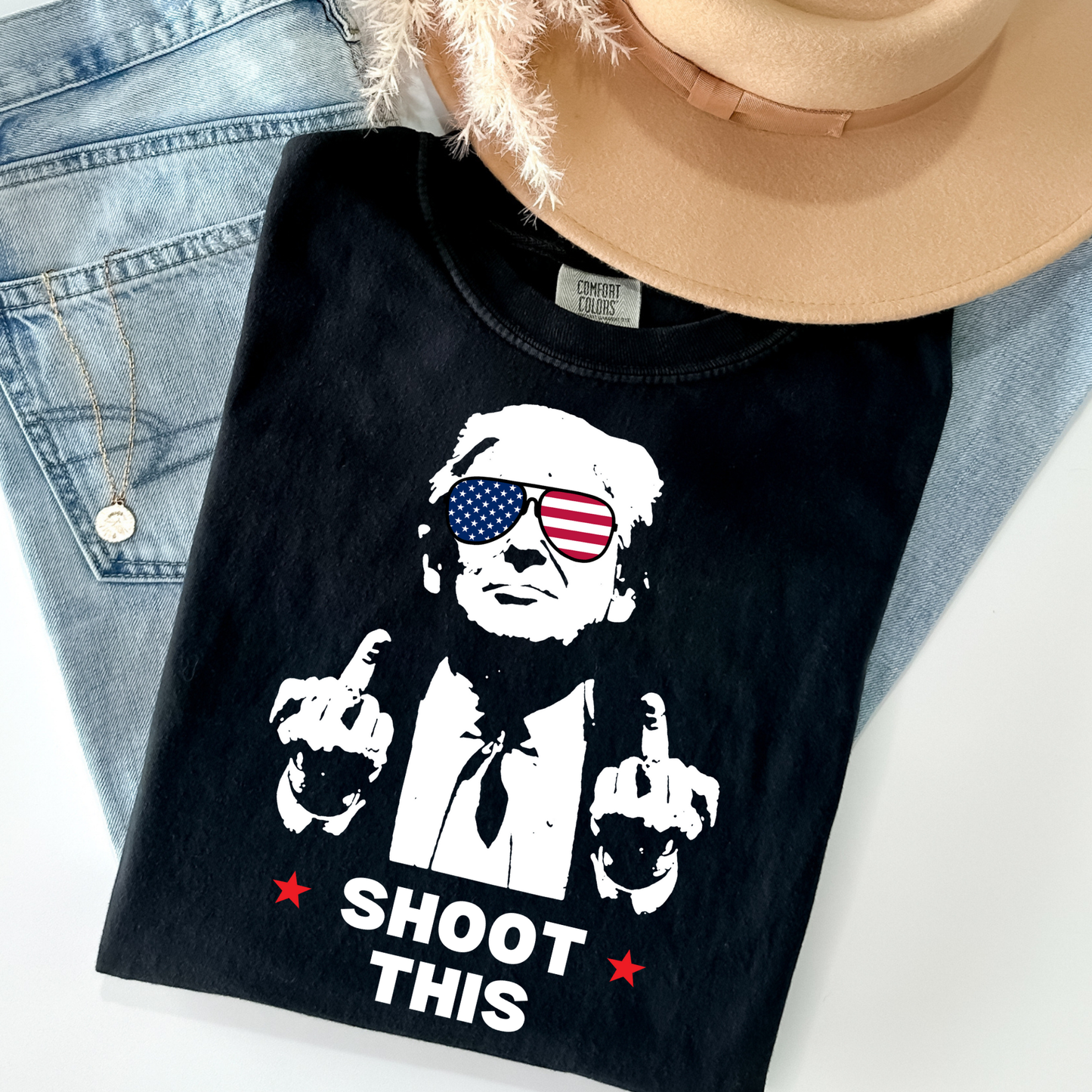 Shoot This Trump Middle Finger (Assassination Attempt Trump Rally 2024) Full Color DTF Transfer