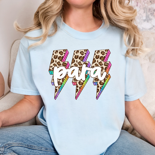 PARA Multi Color Leopard Lighting Bolts Full Color DTF Transfer