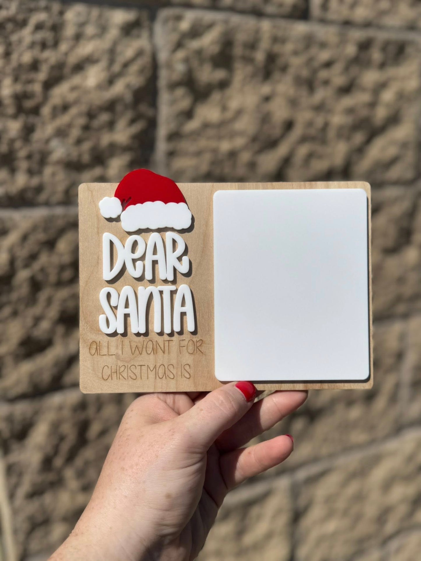 Dry Erase Dear Santa Wooden Board
