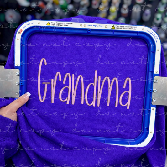 Grandma (Hand Lettered) Embroidered Sweatshirt/T-Shirt