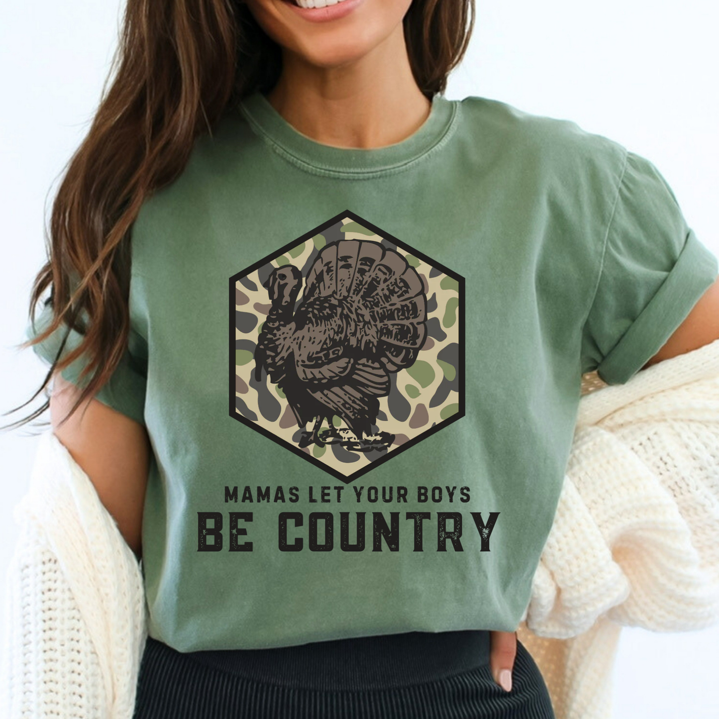 Mamas Let Your Boys Be Country Full Color DTF Transfer