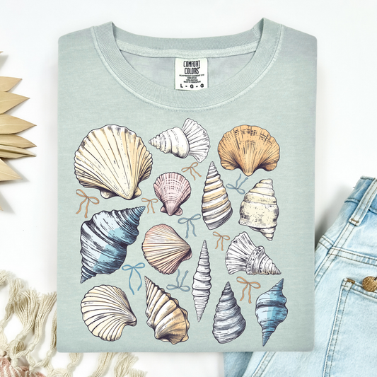 Seashells and Bows Full Color DTF Transfer