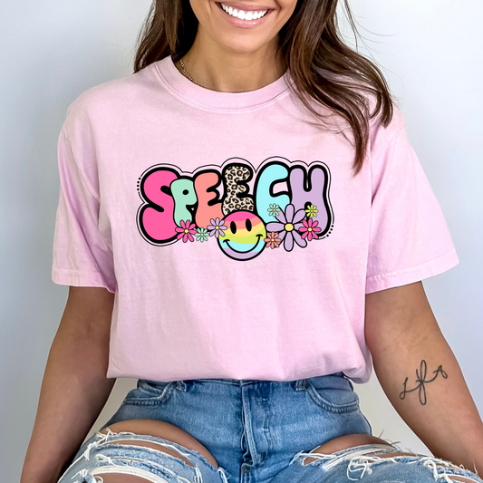 Speech Counselor Colorful (Smiley & Flowers) Full Color DTF Transfer