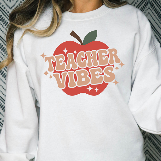 Teacher Vibes Apple Full Color DTF Transfers