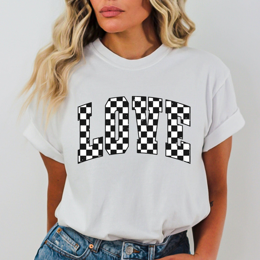 Love (Checkered) Full Color DTF Transfer