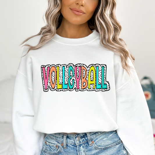 Volleyball (Colorful Text Dalmation) Full Color DTF Transfer