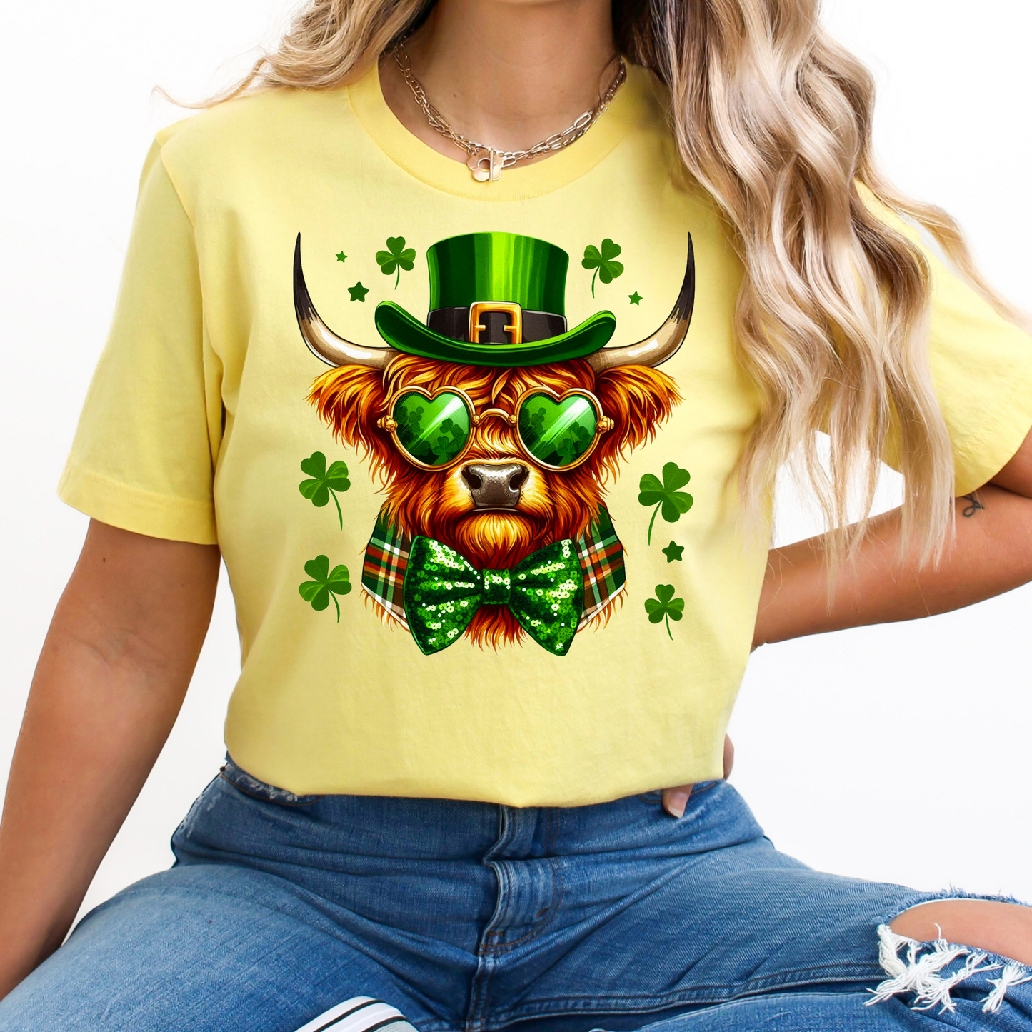 St. Patrick's Cow w/Hat Full Color DTF Transfer