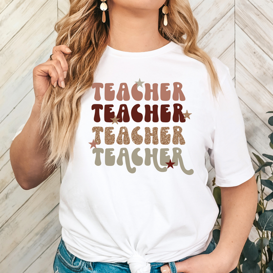 Teacher Repeat (Fall Tone Colors) Full Color DTF Transfers