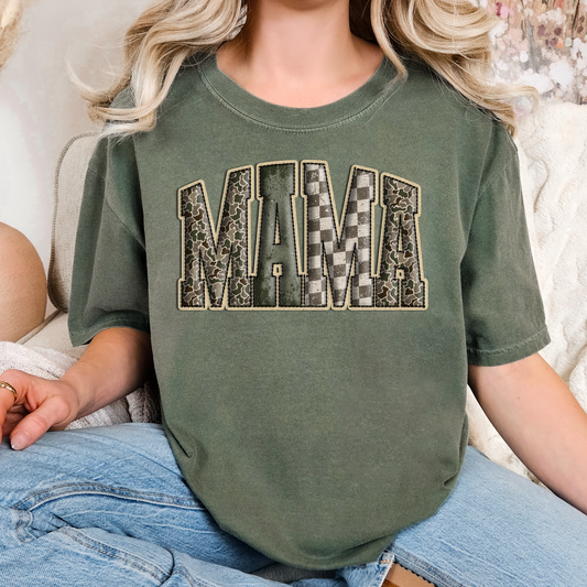 Mama (Camo and Checkerboard) Full Color DTF Transfer