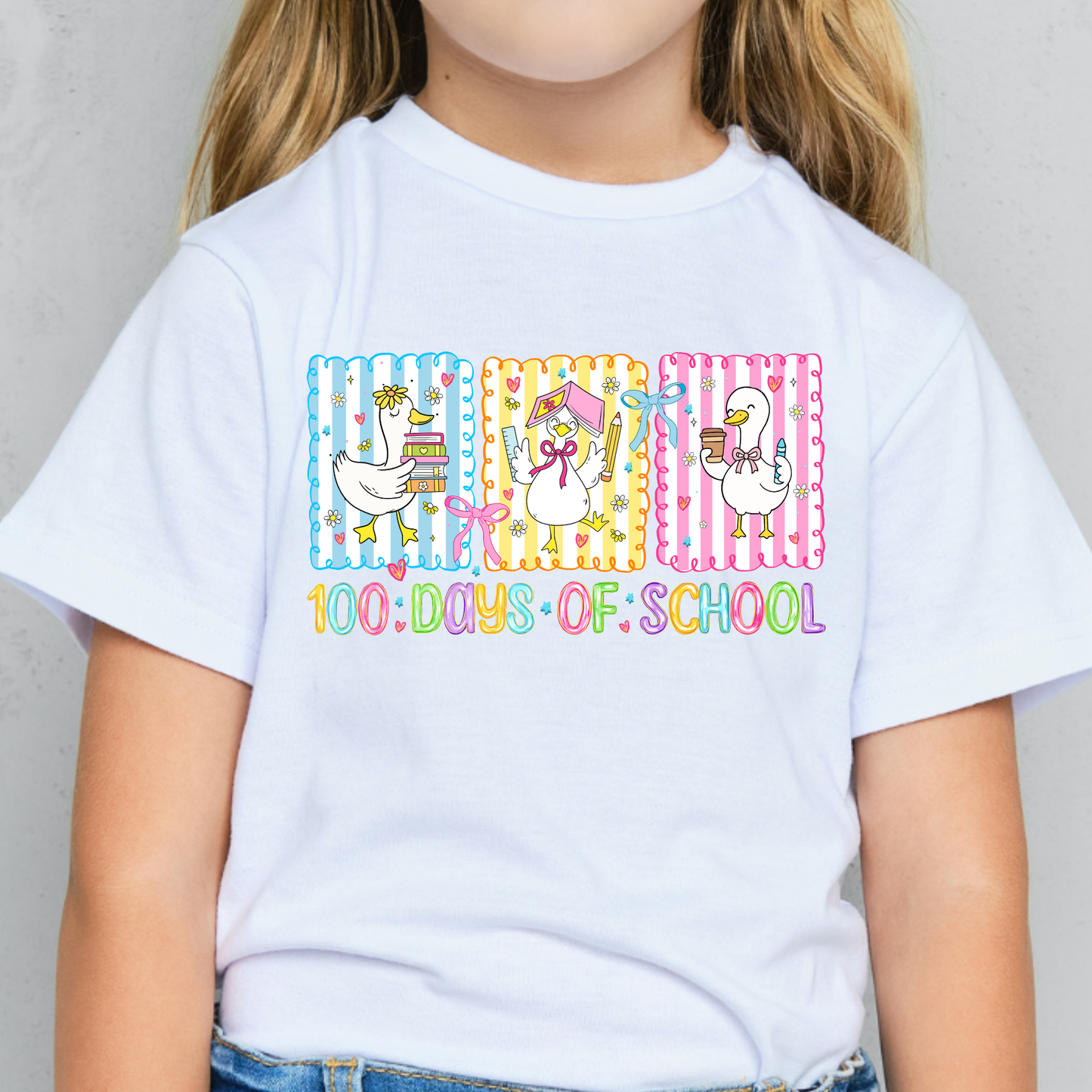 100 Days of School (3 Pc Goose) Full Color DTF Transfer