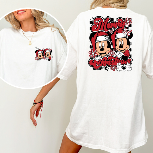 Merry Christmas Mickey and Minnie Full Color DTF Transfer