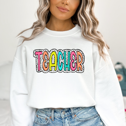 Teacher (Dalmatian Background) Full Color DTF Transfer