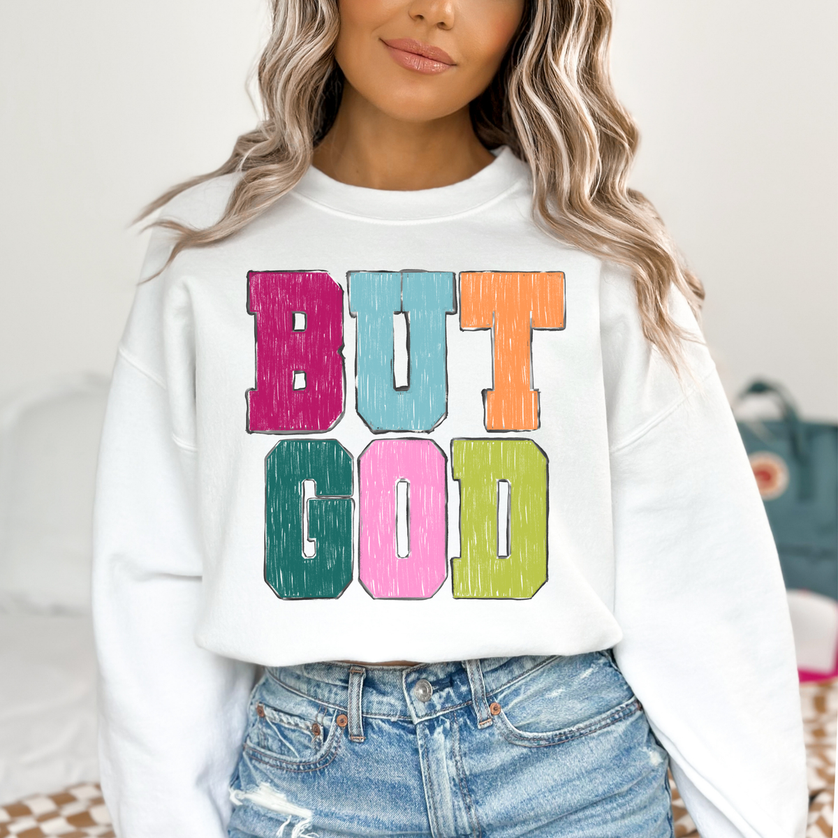 But God Sketch Colorful Full Color DTF Transfer