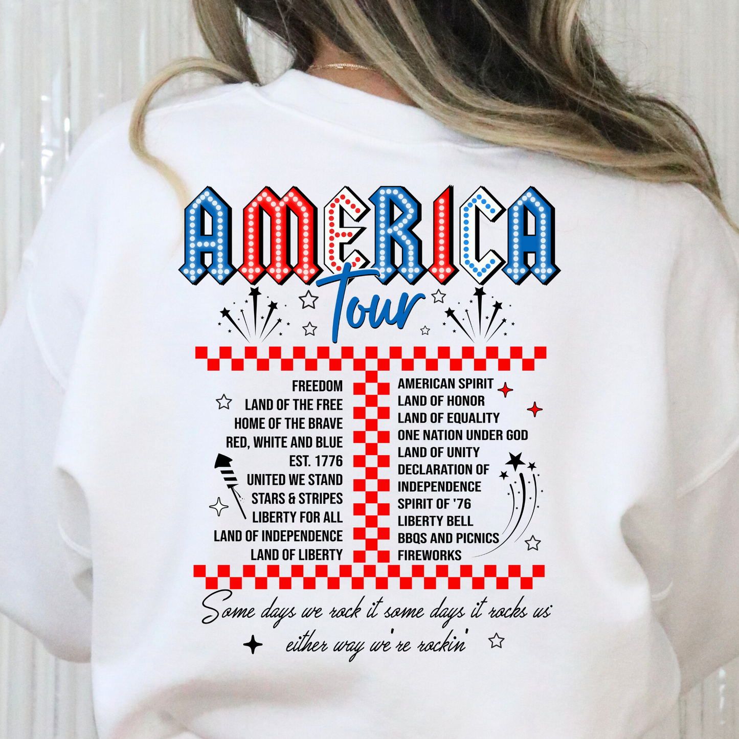 America Tour Full Color DTF Transfer