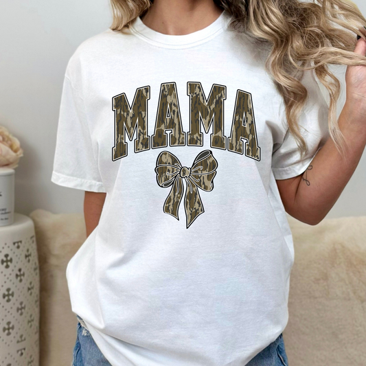 Camo Mama w/Bow Full Color DTF Transfer