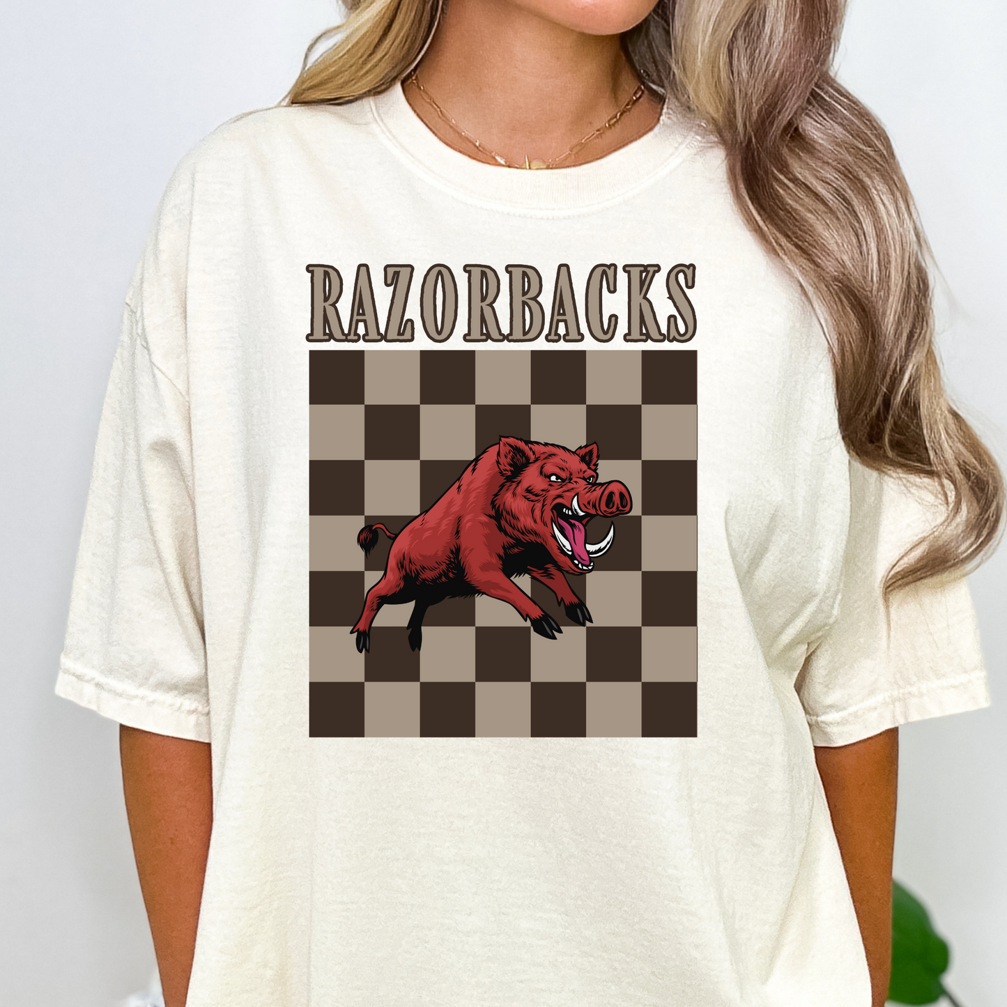 Razorbacks Checkered Full Color DTF Transfer