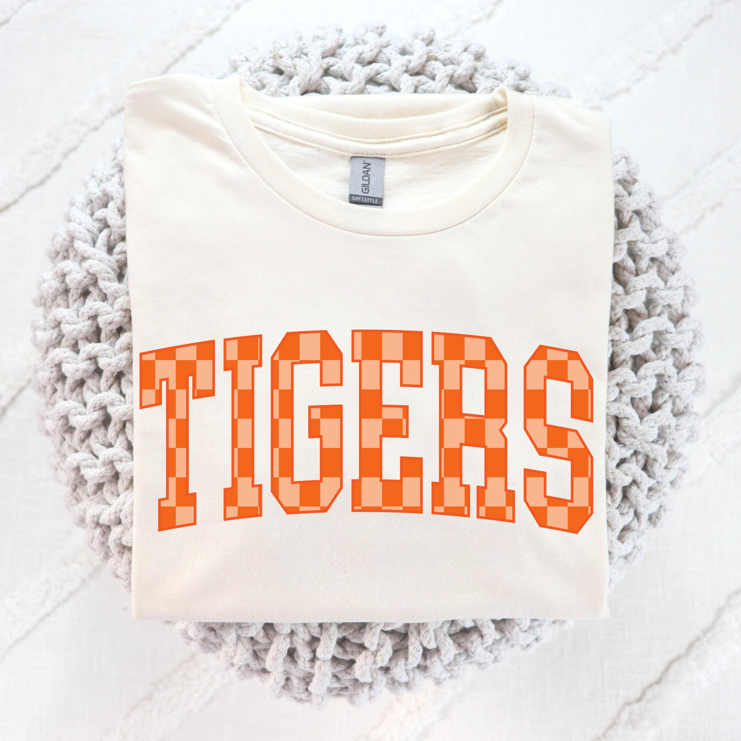 Tigers Orange Checkered Full Color DTF Transfer