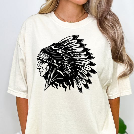 Indian w/ Head Dress Full Color DTF Transfer