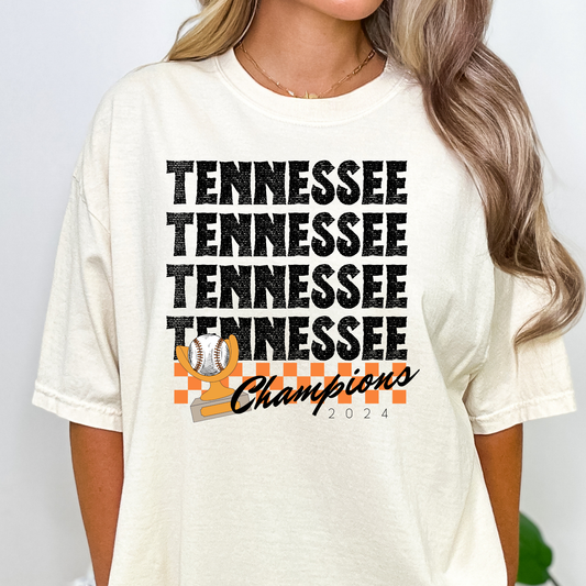 Tennessee Champions 2024 Baseball Full Color DTF Transfer