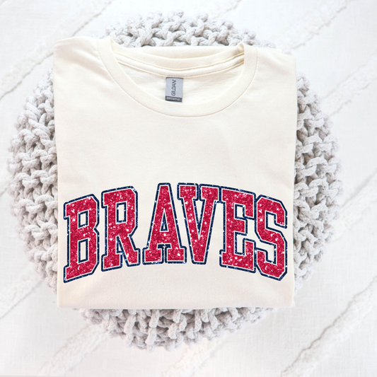 Braves (Faux Glitter) Full Color DTF Transfer