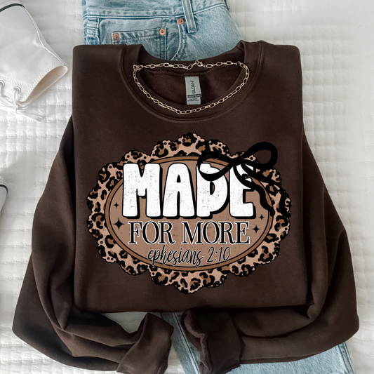 Made For More (Leopard Frame) Ephesians 2:10 Full Color DTF Transfer