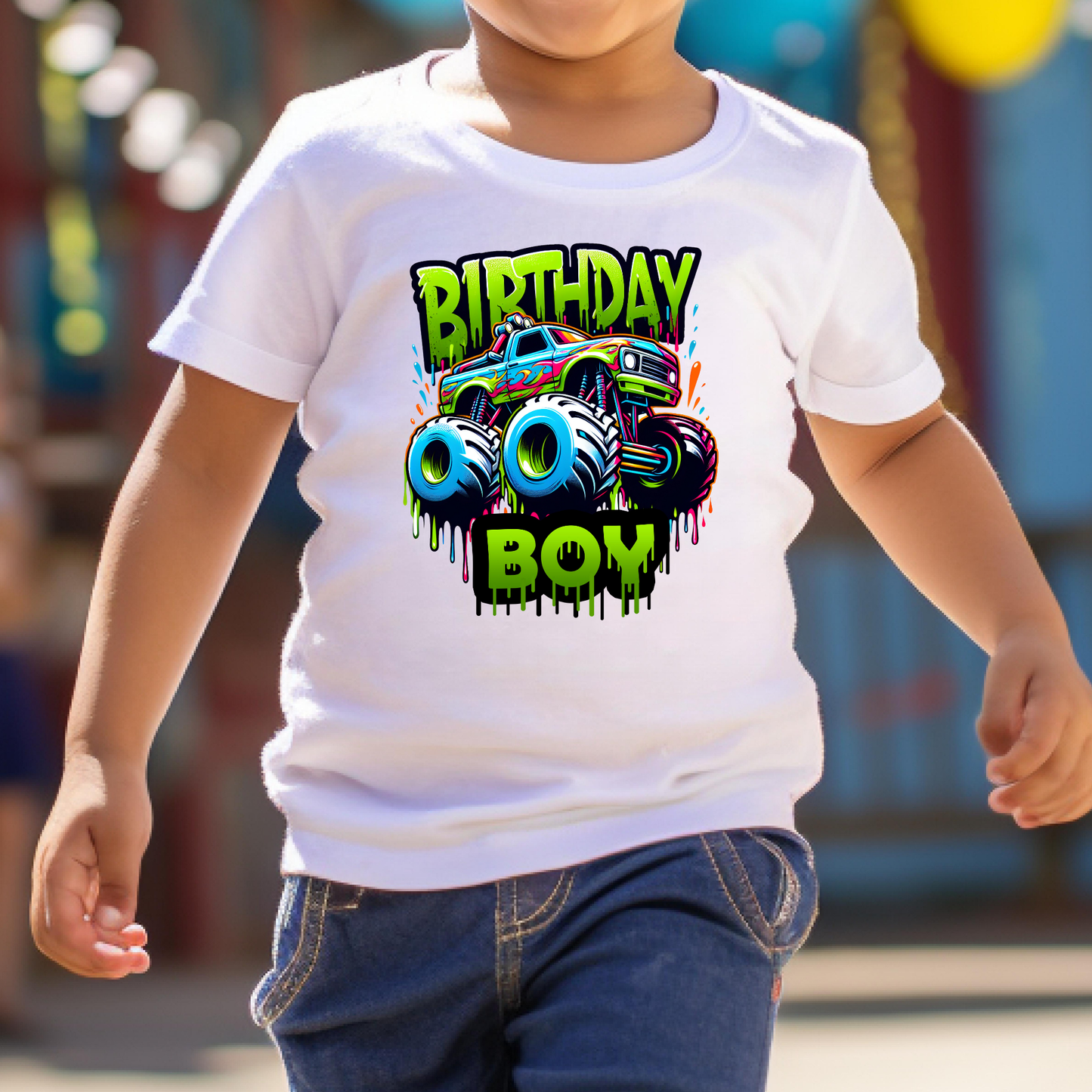 Monster Truck Birthday Boy Full Color DTF Transfer