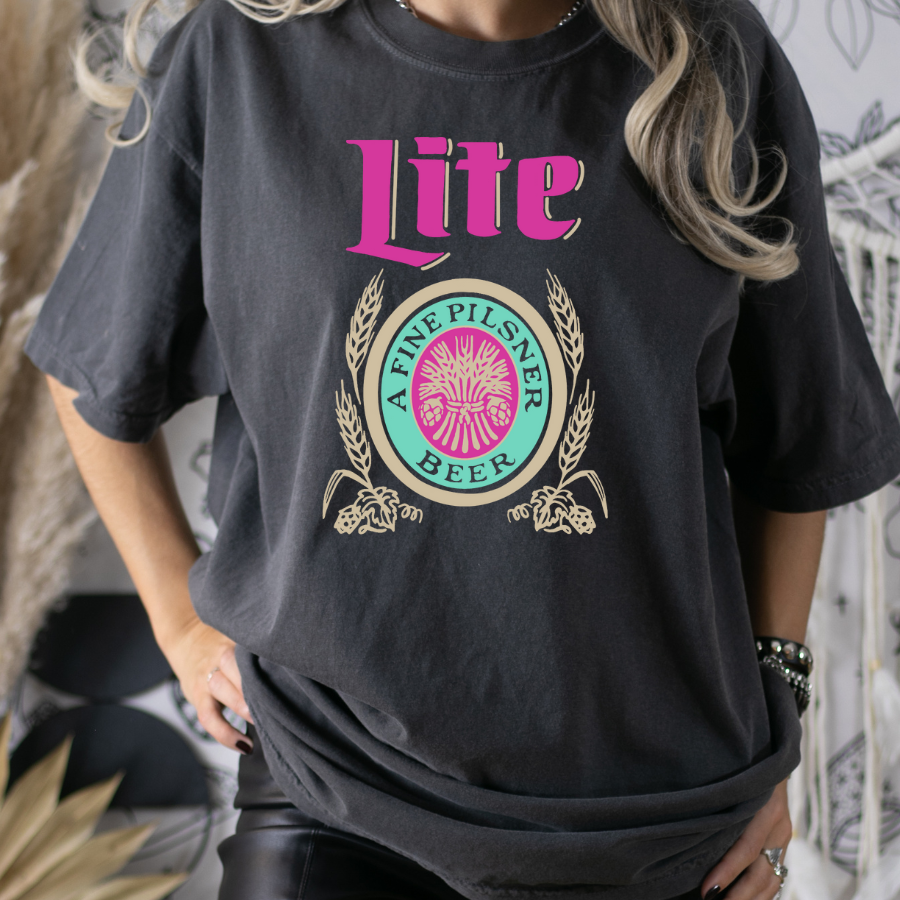 Lite Beer (Pink) Full Color DTF Transfer