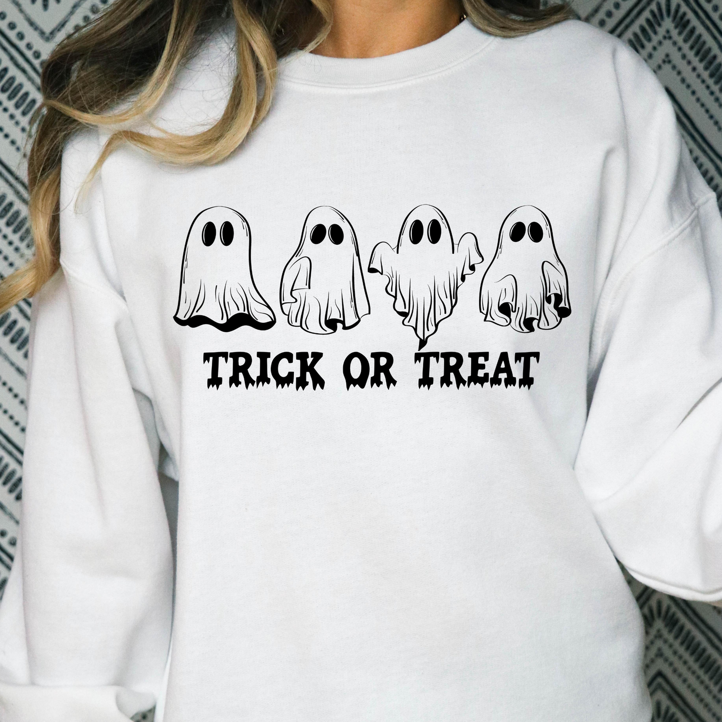 Trick or Treat Ghost Outlines Full Color DTF Transfer