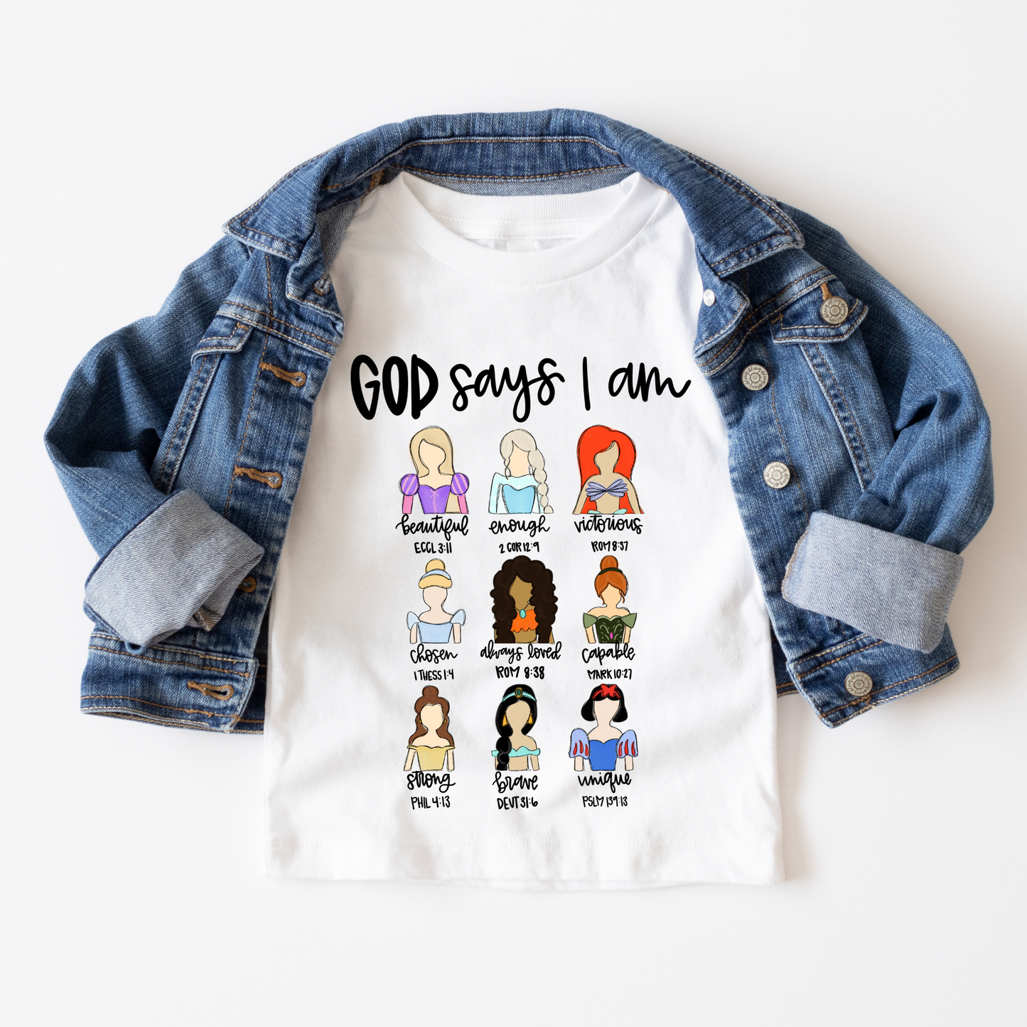 God Says I Am... Princess Full Color DTF Transfer