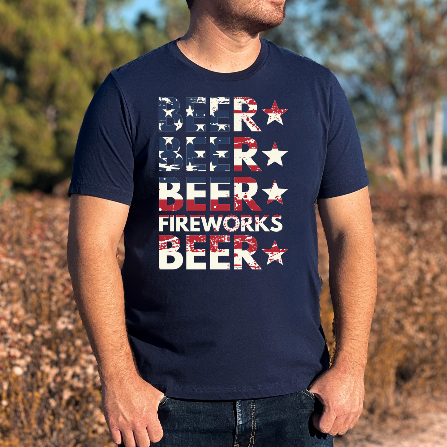 Beer (Repeat) Fireworks Full Color DTF Transfer