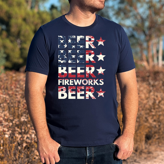 Beer (Repeat) Fireworks Full Color DTF Transfer