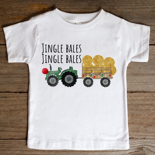 Jingle Bales Tractor Full Color DTF Transfer