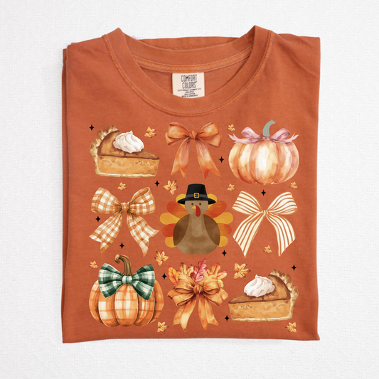 Thanksgiving Icons Grid Full Color DTF Transfer