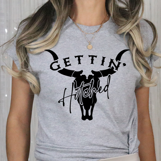 Gettin' Hitched (Bull Skull - Bride) Full Color DTF Transfer