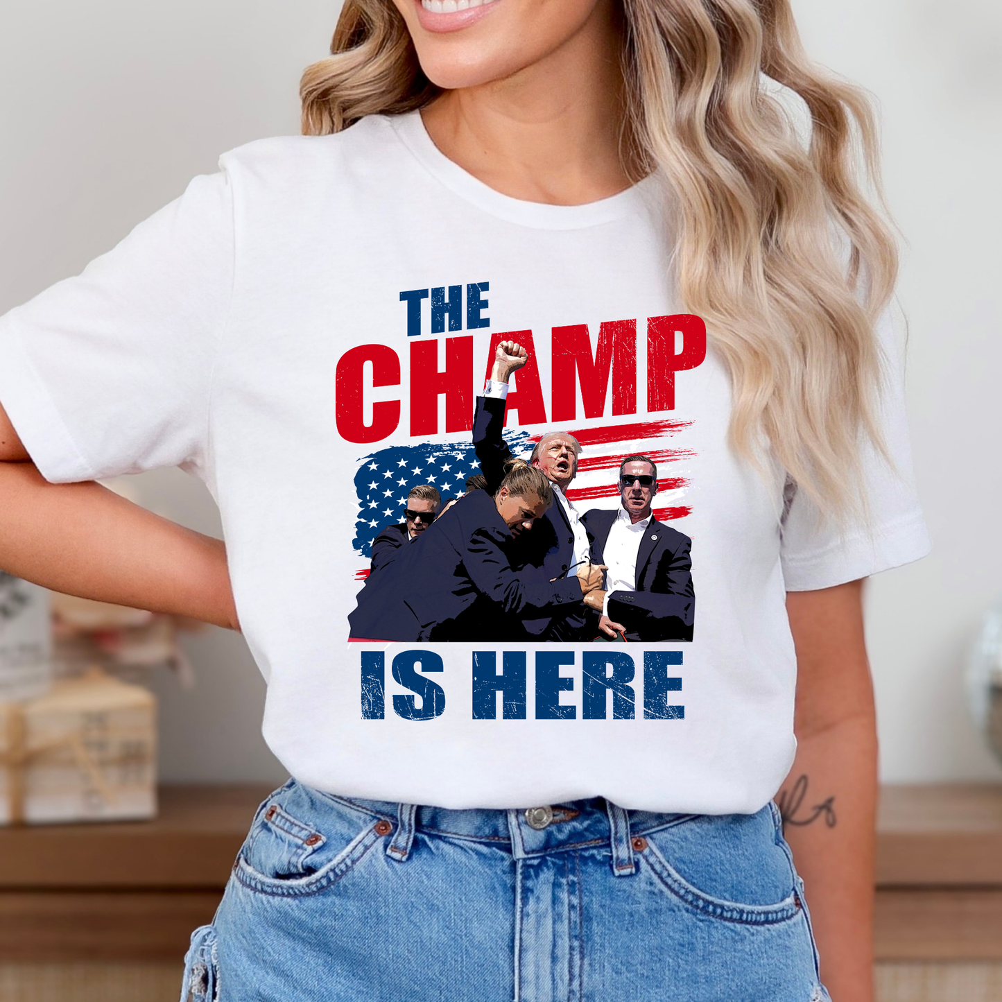 The Champ Is Here (Assassination Attempt Trump Rally 2024) Full Color DTF Transfer