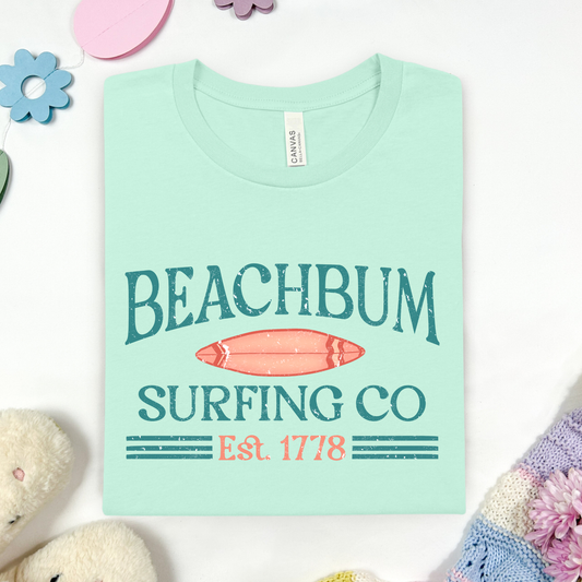 Beach Bum Surfing Co Est 1778 Full Color DTF Transfer