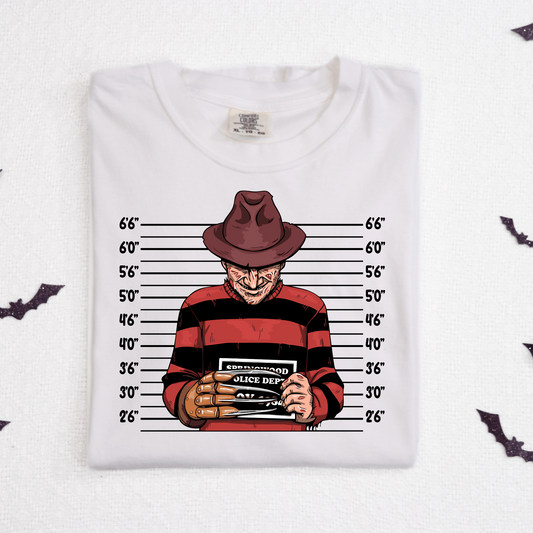 Freddy Kruger Mugshot Full Color DTF Transfer