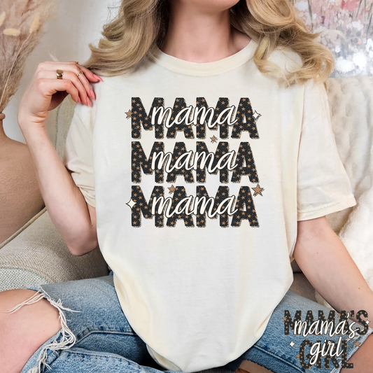 Brown Star Mama (Mama's Girl Option) Full Color DTF Transfer