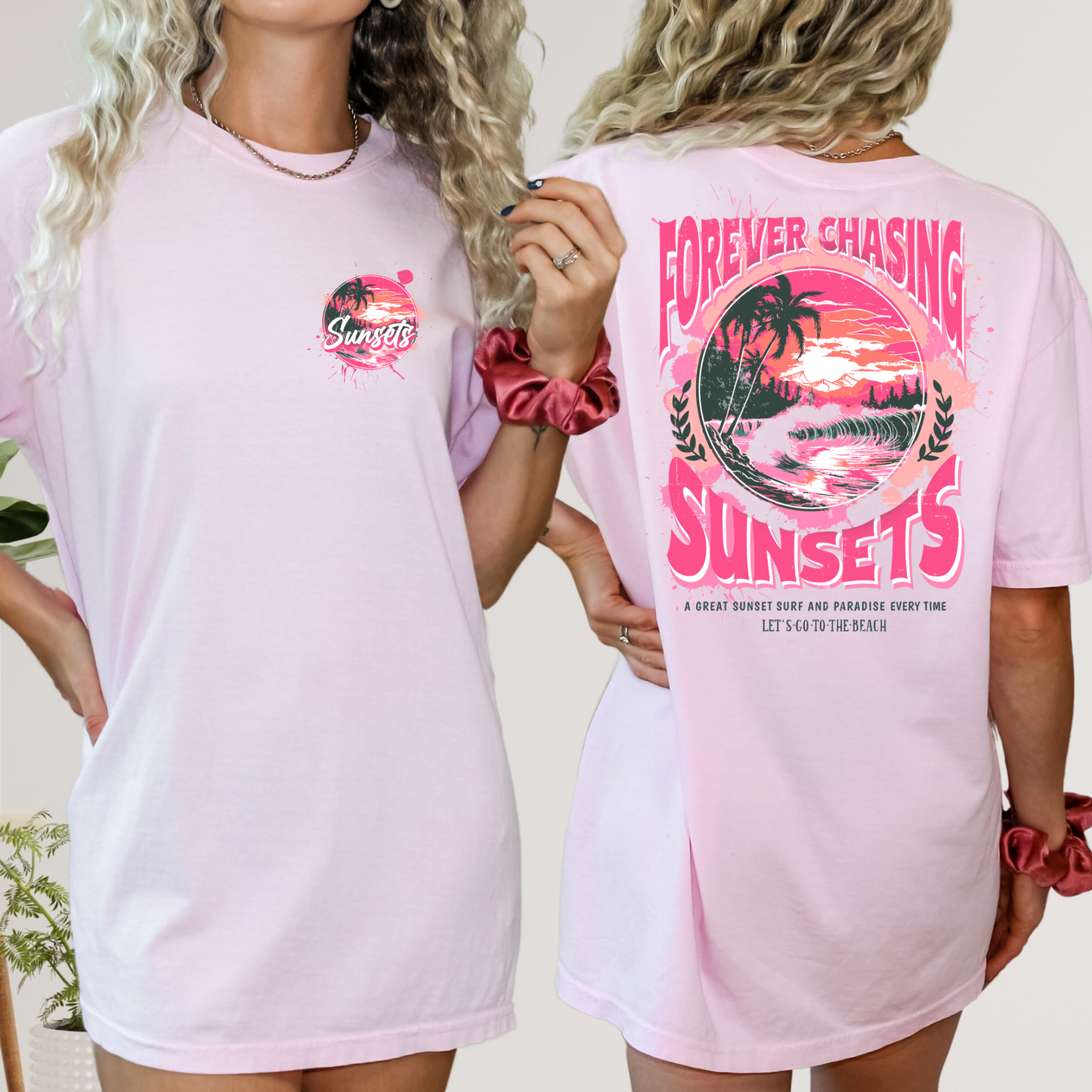 Forever Chasing Sunsets (Pink) Full Color DTF Transfer