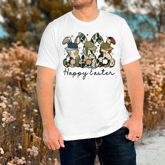 Happy Easter Camo Bunnies Full Color DTF Transfer