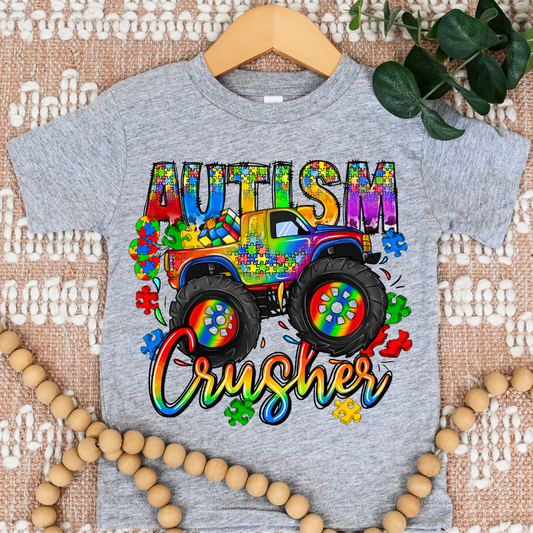 Autism Crusher Monster Truck Full Color DTF Transfers