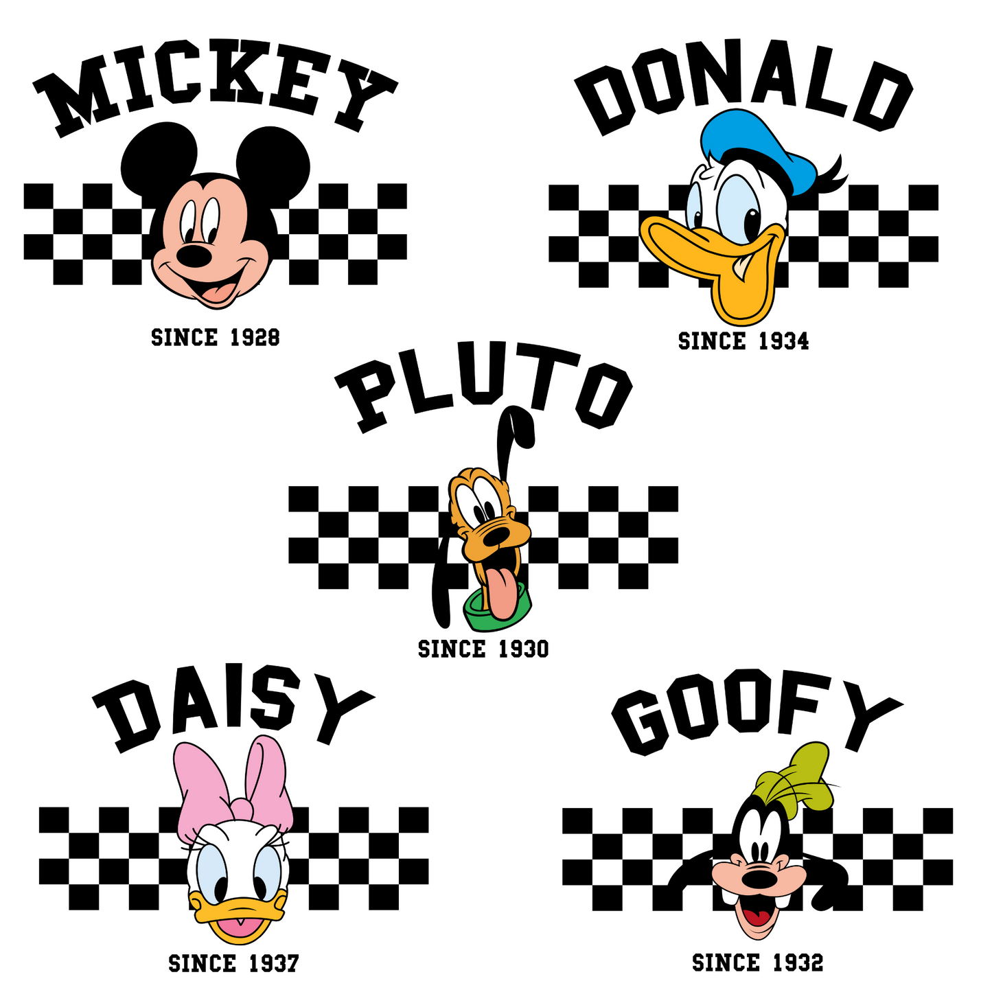 Minnie Mouse Since 1928 (MULTI CHARACTER OPTIONS) Full Color DTF Transfer