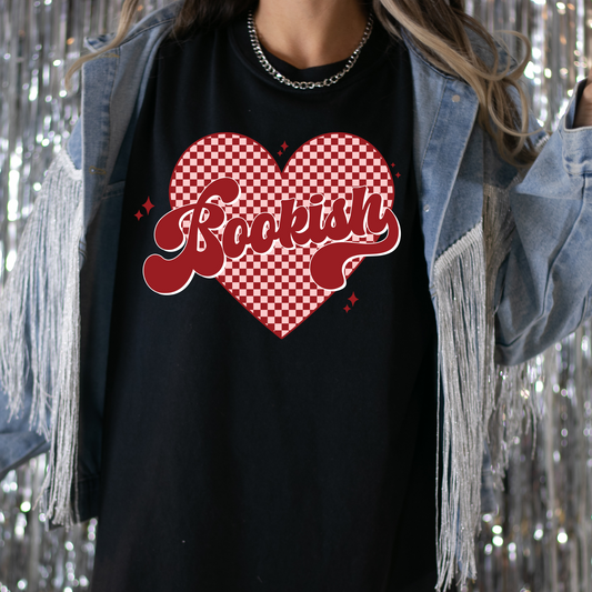 Bookish Checkered  Heart Full Color DTF Transfer