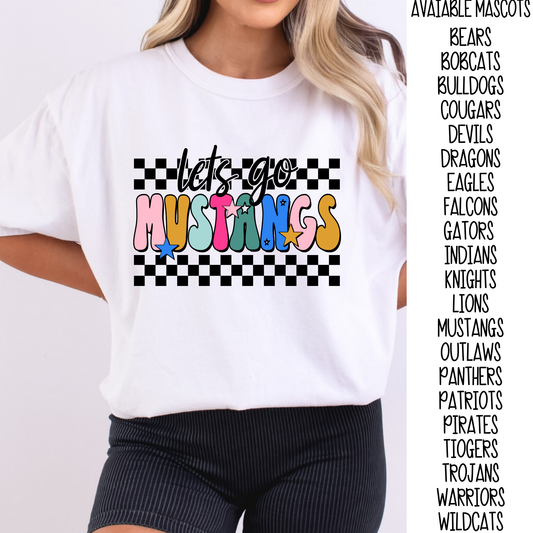 Colorful Let's Go (MULTI MASCOTS AVAILABLE) Full Color DTF Transfer
